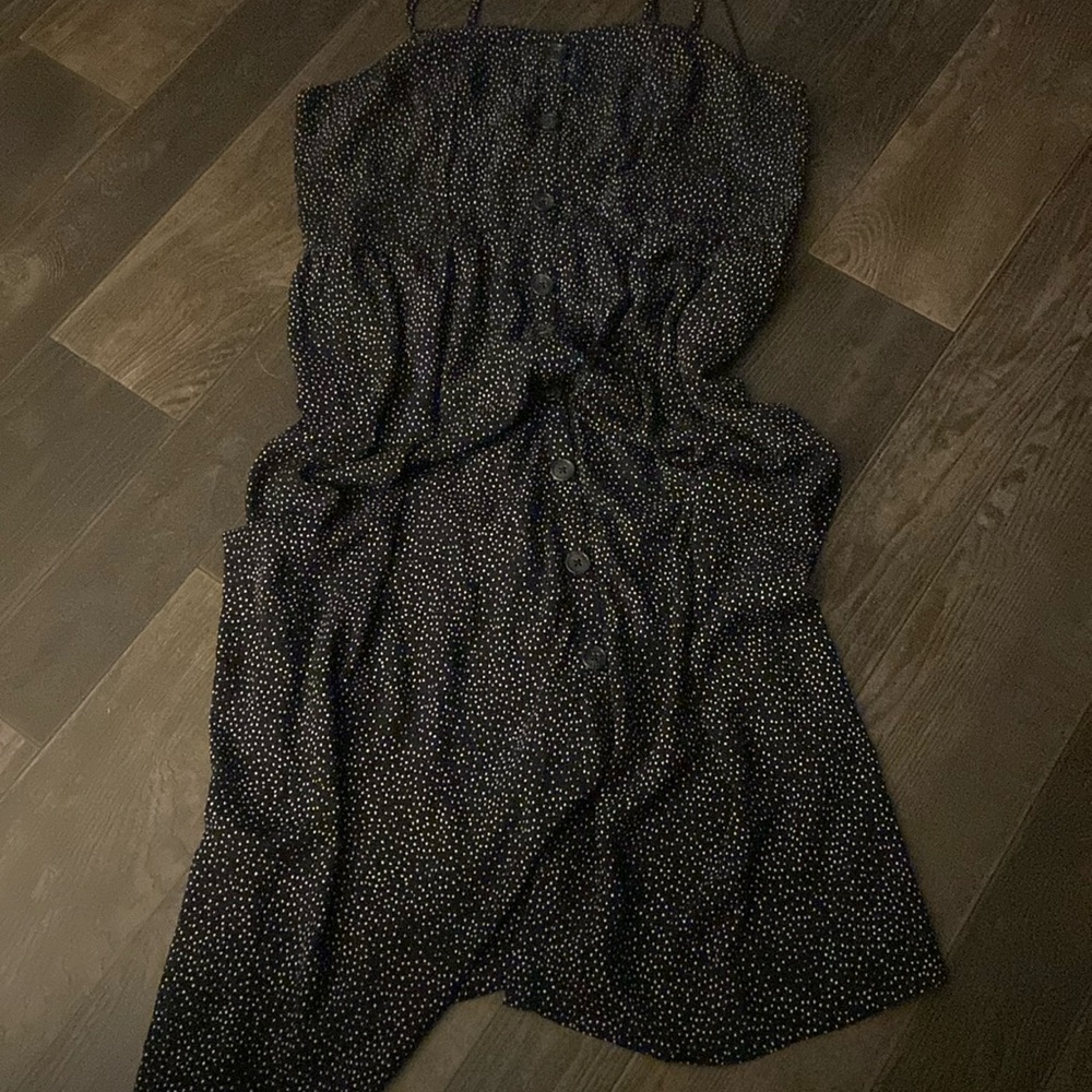 Black and white polka dots maxi dress , worn once . Very soft